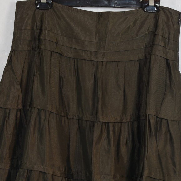 Brown Tiered Skirt SZ 10 Monaco - Picture 5 of 5